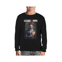La Casa De Papel - Prof Dali Siyah Çocuk Sweatshirt Siyah