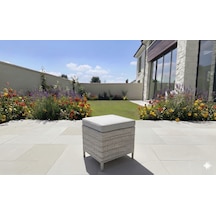 Liv Concept Çok Amaçlı Rattan Bahçe Pufu Açık Gri 40x40 Cm