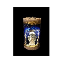 Dekoratif Obje Taşlı Melekli Işıklı Tealight Mumluk