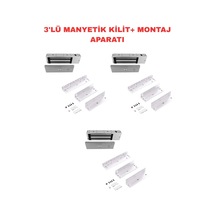 Sarkey Sr-500 Manyetik Kilit Seti 500 Kg Elektromanyetik Kilit + Zl Montaj Aparatı 3 Adet