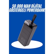 Powerbank 50.000 Mah Dijital Göstergeli Taşınabilir 4 Portlu Hızlı Powerbank Siyah