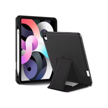 Apple İpad Pro İle Uyumlu 12.9 4.nesil Kılıf Lüks Kadife İç Kaplamalı İpad Pro 12.9 4.nesil 2020 Suni Deri, Mıknatıslı V- Stand Tablet Arka Kapak Siyah, Apple İpad Pro 12.9 4.nesil 2020