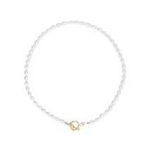 Emılıano Jewellery 925 Ayar İncili Kolye Gold - Rose Gold - Gümüş