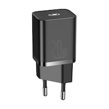 Baseus Super Si 20 W PD Type-C Hızlı Şarj Adaptörü Siyah
