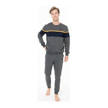 U.S. Polo Assn. Erkek Pamuklu Lisanslı Pijama Takımı 18936-antrasit Melanj-m