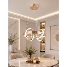Hera Modern Gold Led Sarkıt Avize,3 Renk Yanabilen Modern Avize,salon Led Avize