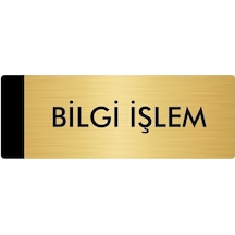 Metal Yönlendirme Levhası, Departman Kapı Isimliği Bilgi İşlem 5x20 Cm Altın Renk