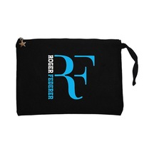 Roger Federer Blue Logo Siyah Clutch Astarlı Cüzdan / El Çantası Siyah