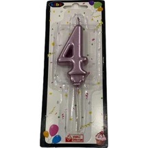 4 Yaş Pembe Rakam Mum