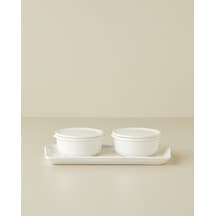 English Home Swan Pearl Seramik 2'li Kahvaltılık 13x26,5 Cm Beyaz