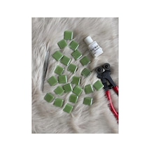 Sanatsal Mozaik Fıstık Yeşil 2,5x2,5cm Mozaik Sanatı Malzeme 100gr