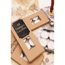 Kutulu Buhurdanlık Tealight Mum 10 Ad. Buhurdanlık Için Özel Olarak Üretilmiştir Beyaz