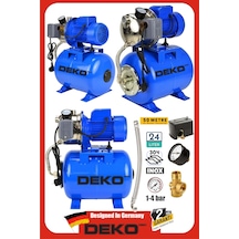 Deko Dk1540j 1.5hp Paslanmaz Jet Su Motoru + 24lt Tanklı Hidrofor Seti 4kat 4daire Full Bakır Sargı