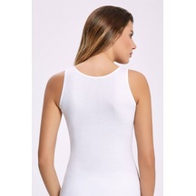 Ribana Geniş Askılı Beyaz Kadın Atlet 5 Adet 001