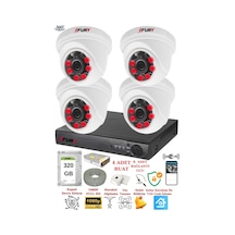 Fury 4 Kameralı 5mp 3.6mm Lens 2mp Görüntü 6 Atom Led Gece Görüşlü Fullhd Güvenlik Kamerası 1412a 320 Gb