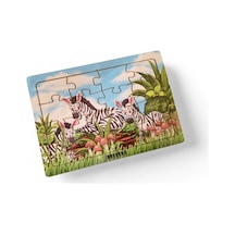 Zebralar 16 Parça Eğitici Öğretici Ahşap Çocuk Puzzle Yapboz Bebek Çocuk Oyuncak