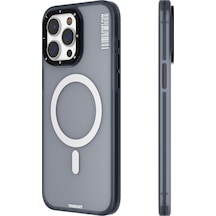 İphone 15 Pro Max Uyumlu Kılıf Magsafe Şarj Özellikli Youngkit Colored Sand Serisi Kapak Siyah