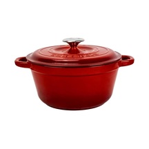 Döküm Yuvarlak Tencere Döküm Demir Kapak New Heritage Serisi Çap 24cm. Kırmızı Çok Renkli