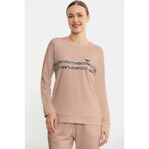 Sementa Leopar Çizgili Jogger Pijama Takım - Somon Somon