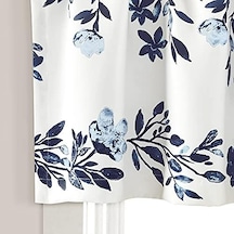 Lush Tanisha Oda Karartma Pencere Perdesi Saçağı, 45,72 Cm U X 132,08 Cm G, Lacivert Ve Beyaz A Antrasit