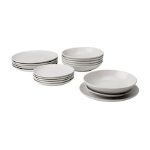 Ikea Fargklar Seramik 6 Kişilik 18 Parça Yemek Takımı 20-26 Cm Gri Yuvarlak