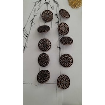 Antık Bakır Metal Düğme 17 Mm 10 Adet