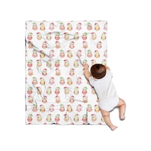 Noel Desenli 30x40 İnç Polar Battaniye, Yumuşak, Hafif Ve Kalın, Erkek, Kadın Ve Çocuk İçin Noel Baykuş Baba Noel