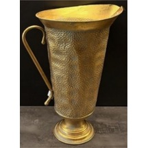Metal Dekoratif Vazo 49,5x38x73 Cm Büyük Boy Modern Salon Şık Tasarım Vazo Altın