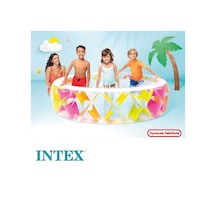 İntex 56494 Yumuşak Desenli Şeffaf Şişme Havuz 229x56 cm Çok Renkli
