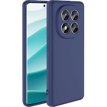 Redmi Note 14 Pro Plus Kılıf Kadife Dolgulu Şık Candy Lansman Silikon Kapak Lacivert