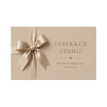 3d Görünümlü Teşekkür Kartı Elite Ribbon Serisi 8 X 5 Cm 100 Adet