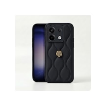 Xiaomi Redmi Note 13 Pro 5g  Kılıf Zebana Camellia Deri Kılıf Siyah