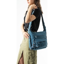 Baginn İster Sırt İster Omuz İster Çapraz Askılı Fonksiyonel Kullanım Kadın Çantası 28 28 Cm 571 Collection Mavi