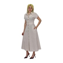 Kadın Keten Kısa Kol Elbise Bgl-st03722 001