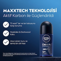 Erkek Roll On Deodorant Deep Darkwood 50 Ml,72 Saat Ter Ve Ter Kokusuna Karşı Koruma,maskülen Ferah Koku,aktif Karbon,yapışkan His Bırakmaz