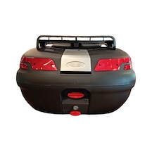 Sl-45 Lt Motosiklet Arka Çanta Üst Bagaj Ve Sırt Dayamalı Full 45 Litre Motor Çantası Siyah