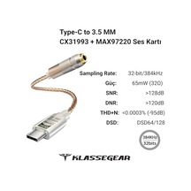 Type-c - 3.5 Cx31993 Max97220 Çip Hifi Dac Ses Kartı Kulaklık Kablosu Usb Başlık