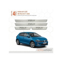Volkswagen Polo 2017-2026 Uyumlu Satine Krom Kapı Koruma Eşiği 4