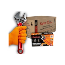 Kafem Prof Dia Ekstra Kalın Turuncu Nitril Eldiven Elmas Dokulu L 50 Adet X 20 Paket - Koli