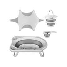 Hobby Life Katlanır Küvet Ve Bebek Yıkama Banyo Seti Antrasit Gri