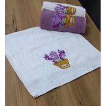 30x50 Cm 3lü Nakışlı Mutfak Havlusu El Havlusu Yüz Havlusu Seti Açık Krem