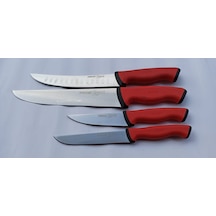 Pirge Duo Bıçak Seti Süper 4 Lü Kırmızı