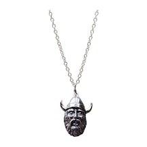 Viking Savaşçı sakallı adam kolye Gümüş