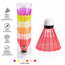 6 Lı Renkli Plastik Badminton Topu Seti Dayanıklı Shuttlecock