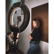 A+ Kalite Megalux Ring Light Led Işık Halkası 18 Inç Profesyonel Influencer Işığı 210 Cm Monopod