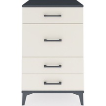 Hyperion Komodin 4 Çekmeceli 60x44x96 Antrasit-aytaşı Antrasit