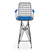 Knsz kafes tel bar sandalyesi 1 li zengin syhmvi kolçaklı 75 cm oturma yüksekliği ofis cafe bahçe mutfak
