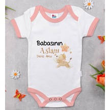 Bitmeyenkartus Bk Kids Kişiye Özel Pembe Bebek Body Zıbın - Model 12 Çok Renkli