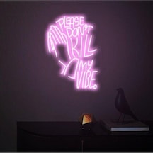 Twins Led Please Don't Kill My Vibe. Yazılı Ve Şekilli Neon Tabela Pembe Model:model:27593366 Pembe