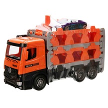 Maxx Wheels Sürtmeli Taşıyıcı Kamyon Fırlatıcılı Araçlı Açılıp Kapanabilen Taşıyıcı Tır Turuncu